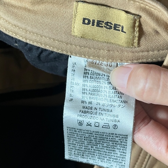 Diesel Cargo Stretch Skinny Chino Pants - Men's Size 30*31 - Tan - Picture 9 of 10